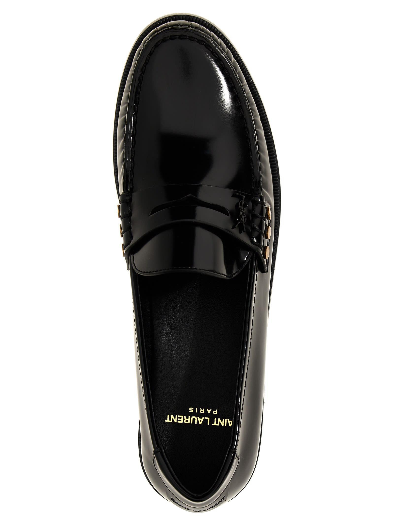 SAINT LAURENT Le Loafer Leather Moccasins In Black Product Image