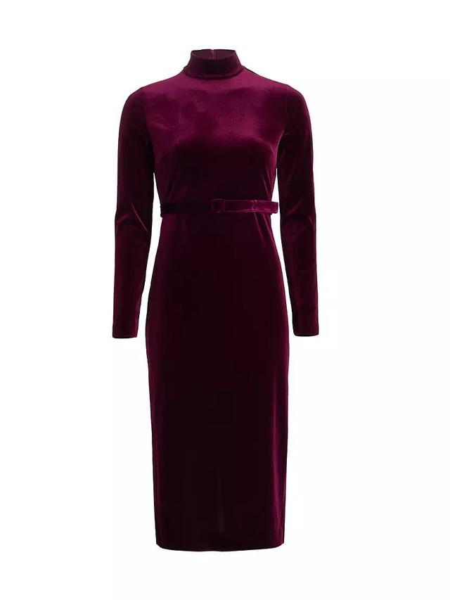 Romy Velvet Belted Midi-Dress Product Image