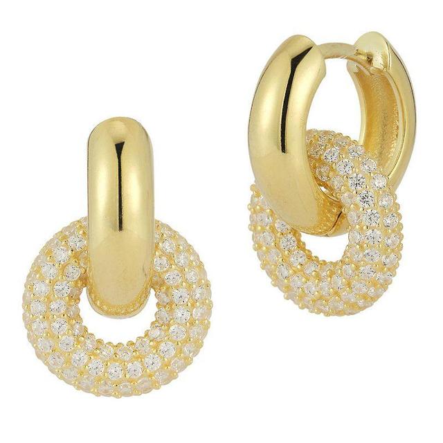 Sunkissed Sterling Cubic Zirconia Interlocking Circle Drop Earrings, Womens, Gold Tone Product Image