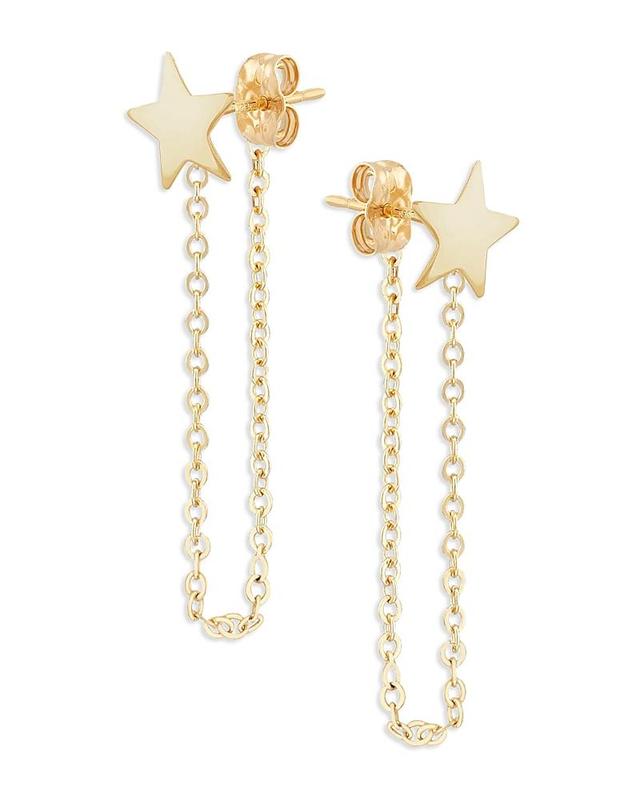 Saks Fifth Avenue Made in Italy Saks Fifth Avenue Women's 14K Yellow Gold Chain Star Drop Earrings  - female - Size: one-size Product Image