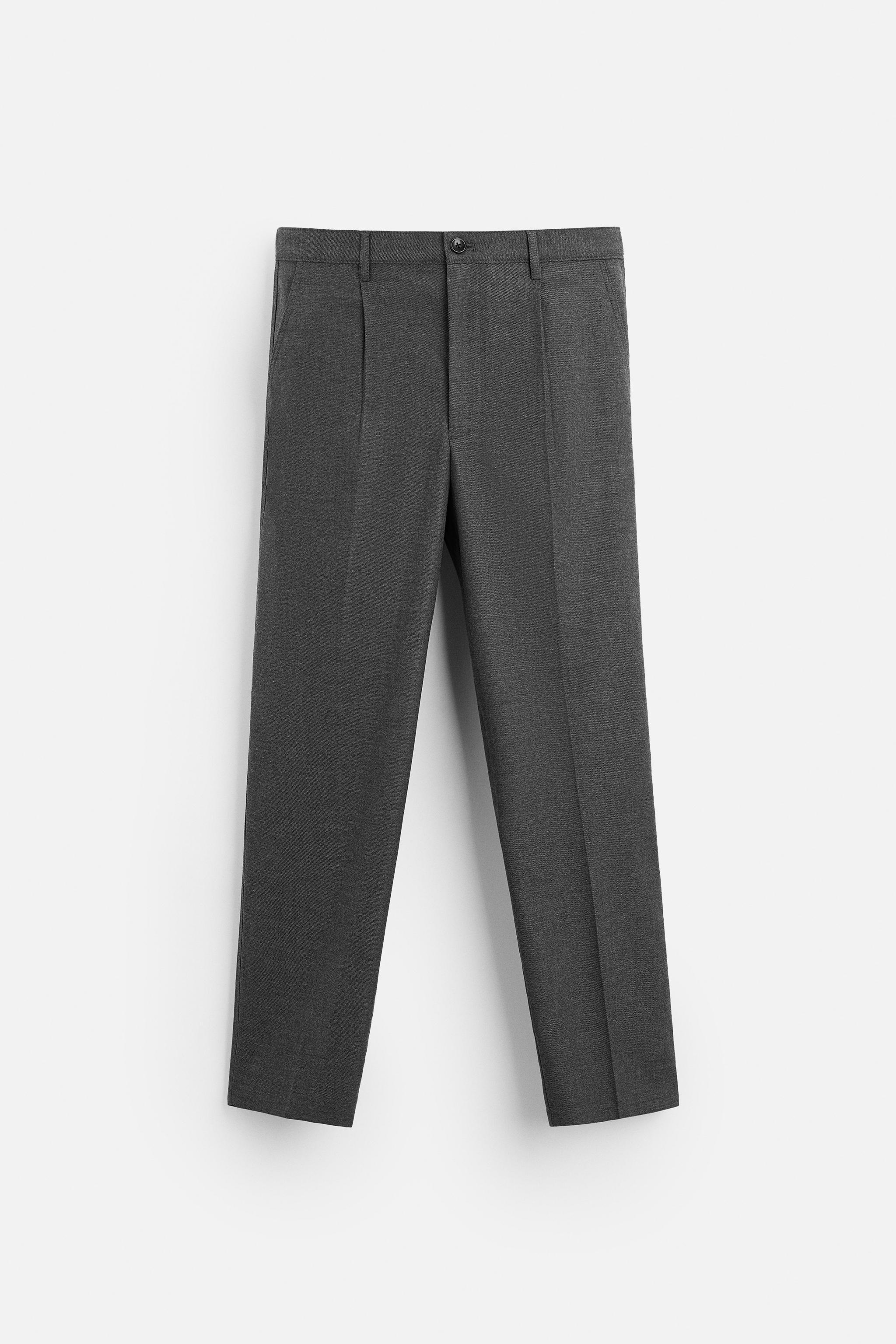 FLANNEL BLEND PLEATED PANTS Product Image