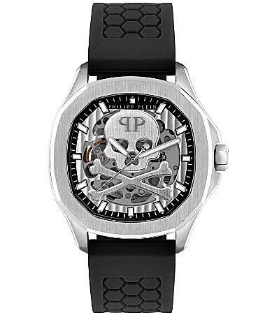 PHILIPP PLEIN Skeleton Spectre Silicone Strap Watch, 42mm Product Image