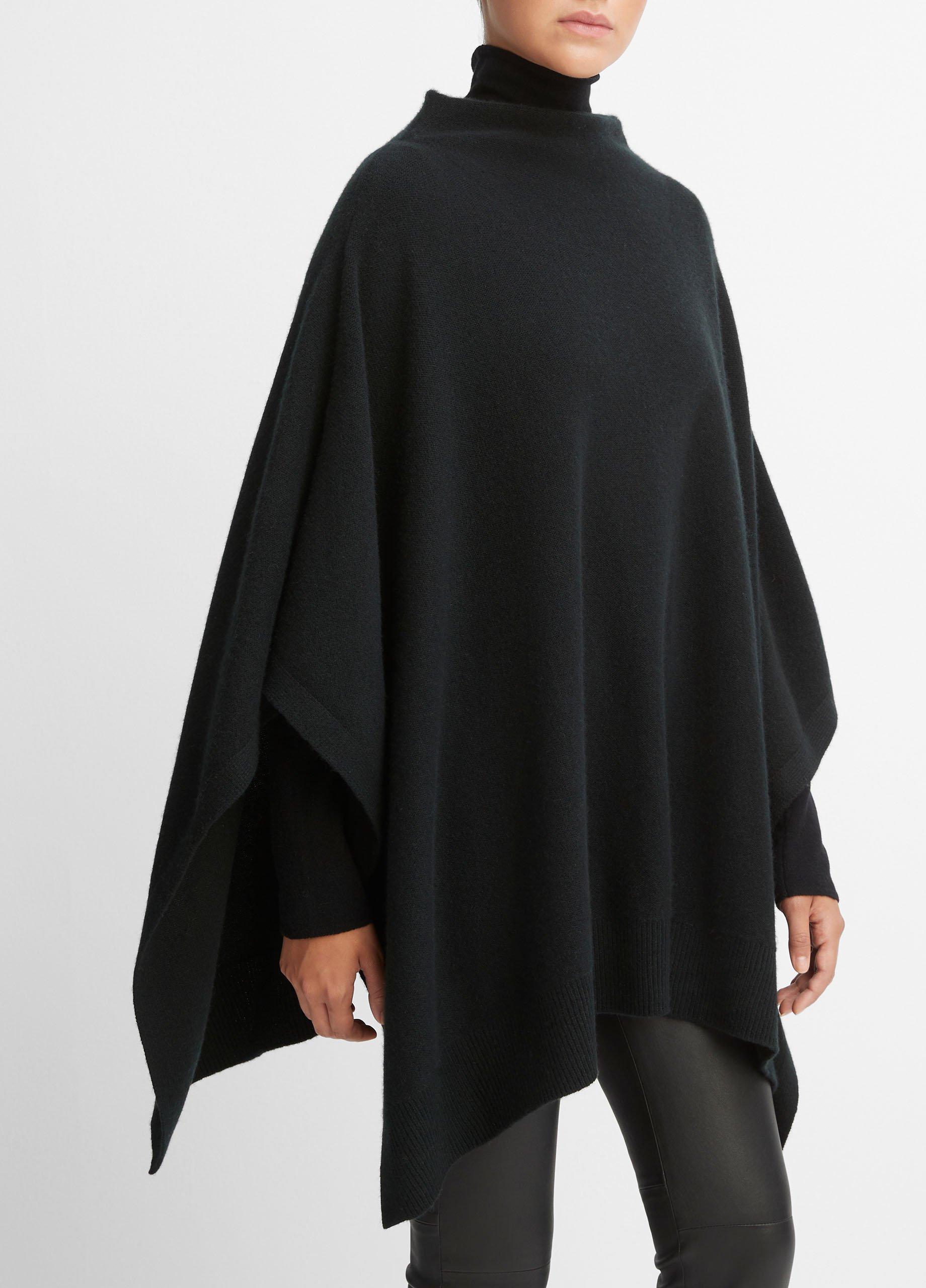 Plush Cashmere Funnel Neck Poncho Product Image