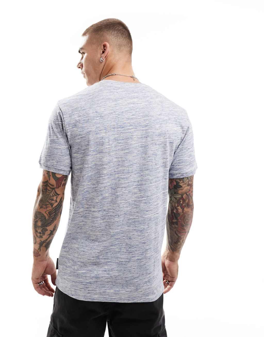 French Connection injection pocket t-shirt in heathered light blue Product Image