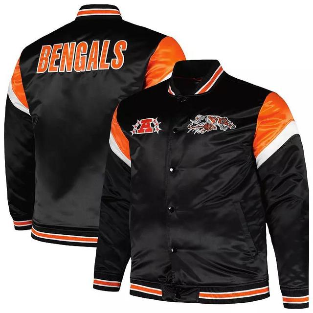 Mens Mitchell & Ness Cincinnati Bengals Big & Tall Satin Full-Snap Jacket Product Image