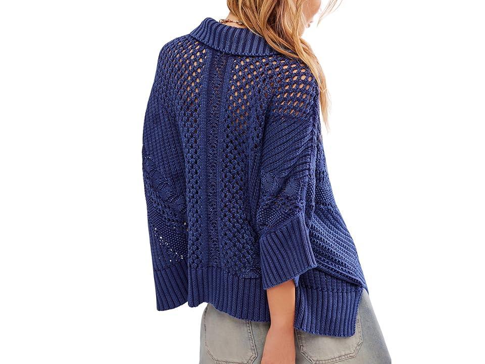 Free People To The Point Polo (Midnight Rain) Women's Sweater Product Image