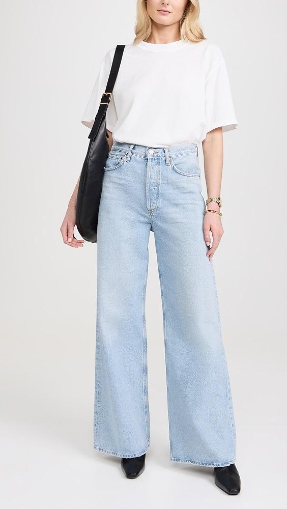 AGOLDE Dame High Rise Wide Leg No Cuff Jeans | Shopbop Product Image