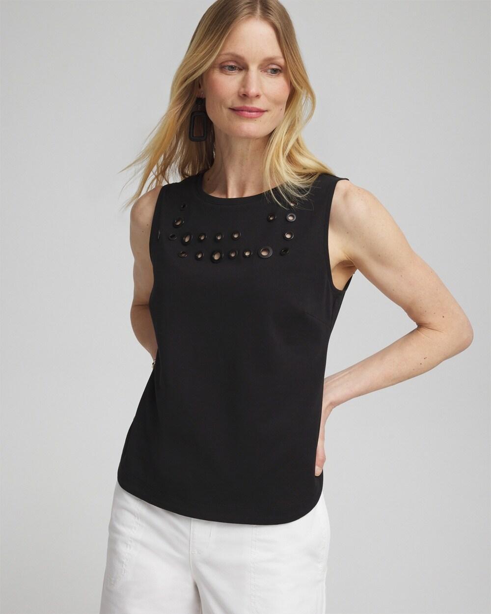 Grommet Neck Detail Tank Product Image