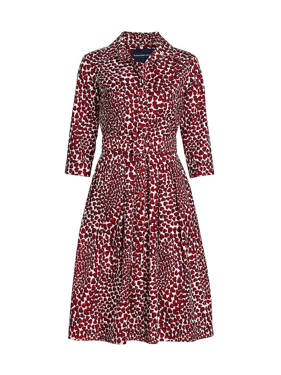 Womens Audrey Three-Quarter Sleeve Midi-Shirtdress Product Image