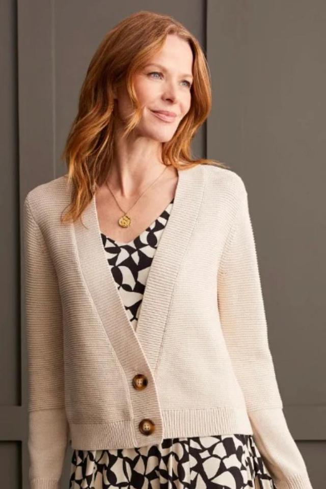 COMBED COTTON TWO-BUTTON CARDIGAN Product Image