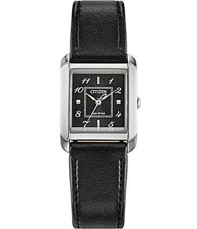 Citizen Womens Bianca Quartz Analog Black Leather Strap Watch Product Image