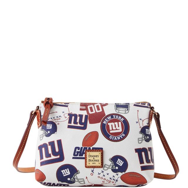 Dooney & Bourke Womens NFL NY Giants Coated Cotton Crossbody Pouchette Bag in White Multi Product Image