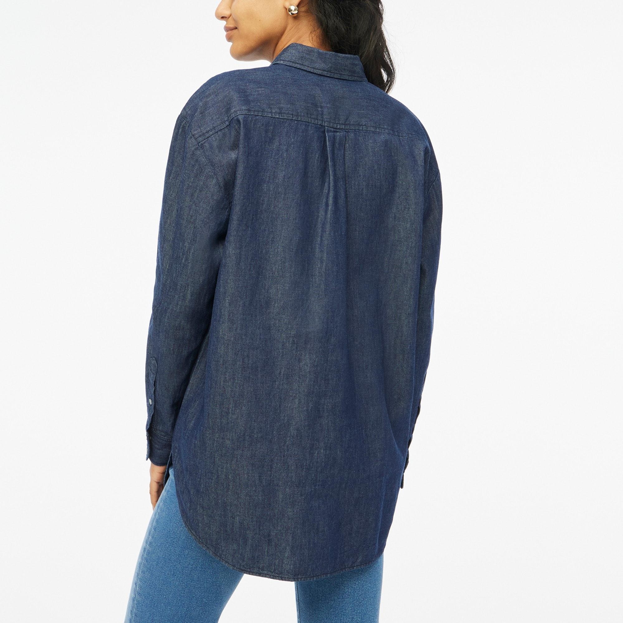 Chambray oversized button-up shirt Product Image