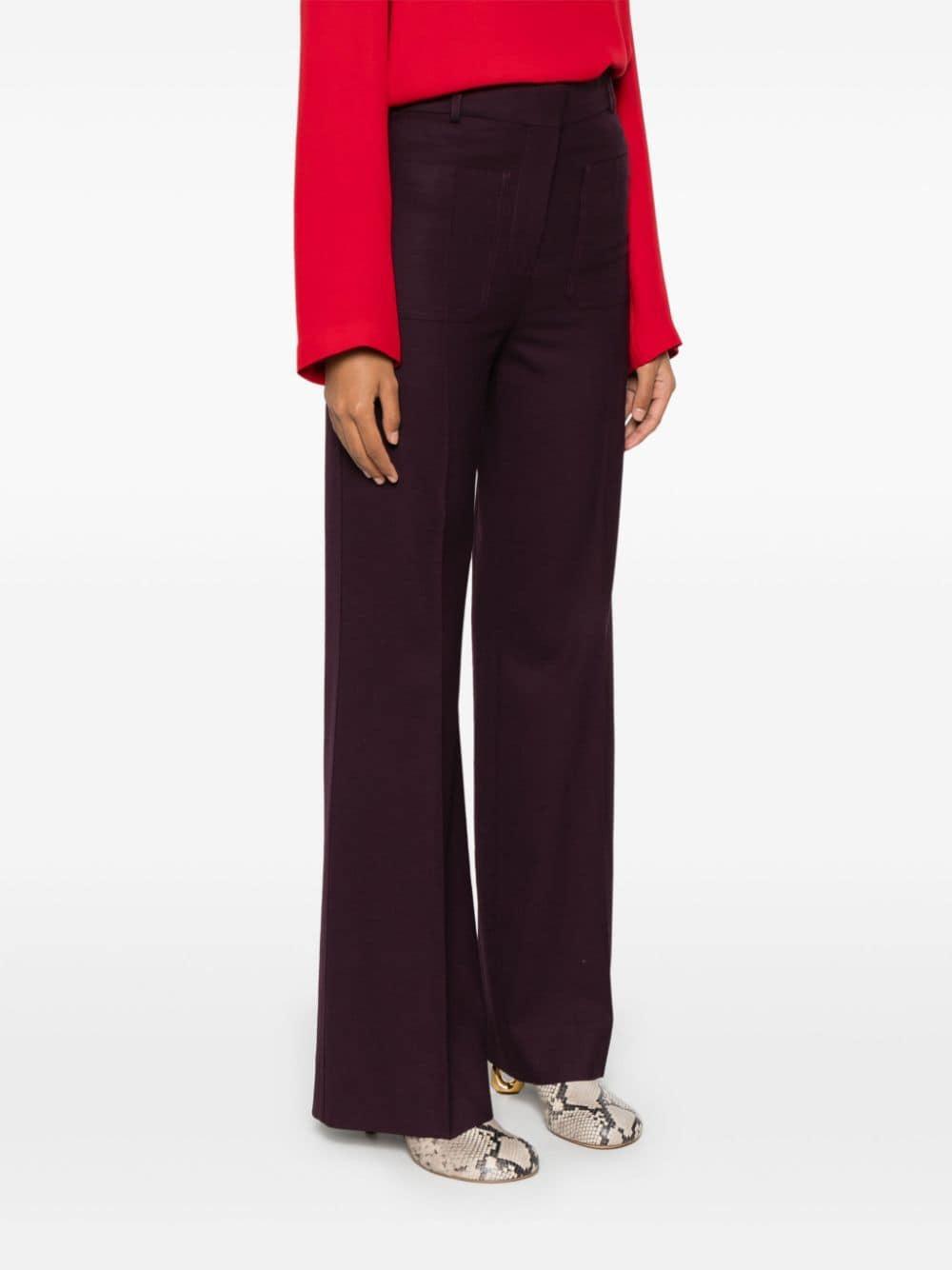 Mid-rise Straight-leg Trousers In Purple Product Image