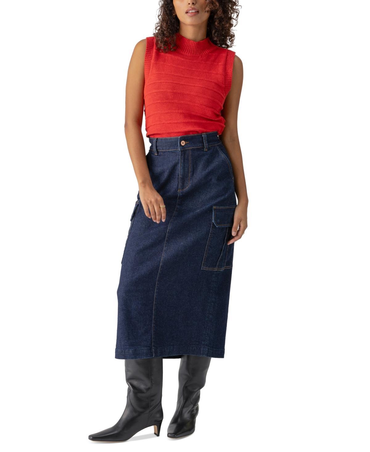 Sanctuary Womens Essential Denim Midi Cargo Skirt Product Image