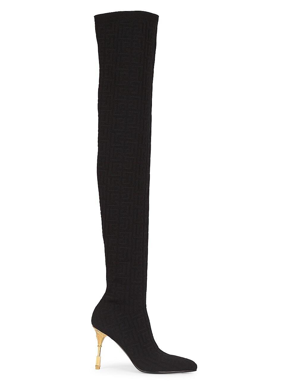 Womens Moneta Monogram Knit Over-The-Knee Boots product image