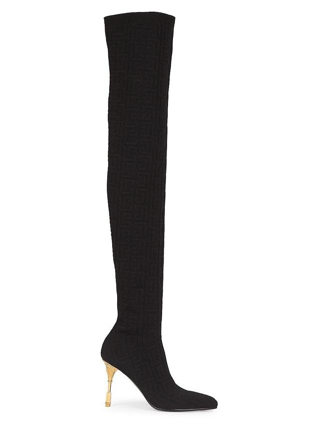 Womens Moneta Monogram Knit Over-The-Knee Boots Product Image