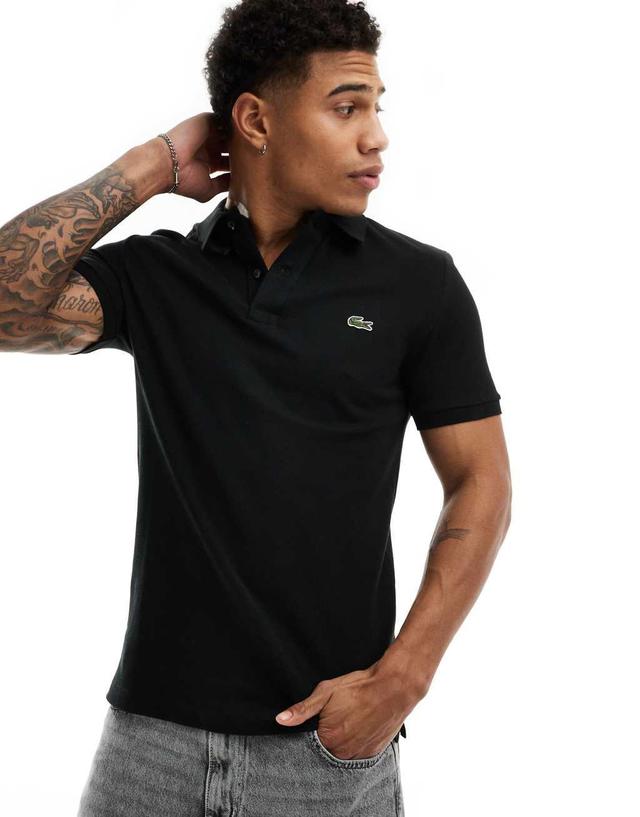 Lacoste slim fit pique polo in black Product Image