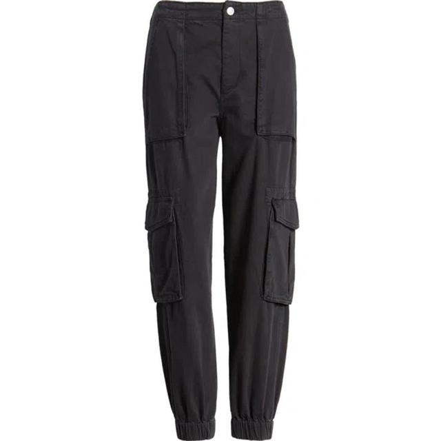 Frieda Twill Cargo Joggers In Black Product Image