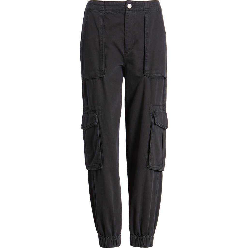 Frieda Twill Cargo Joggers In Black Product Image