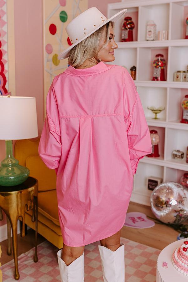 Urban Adventures Oversized Button Up In Pink Product Image