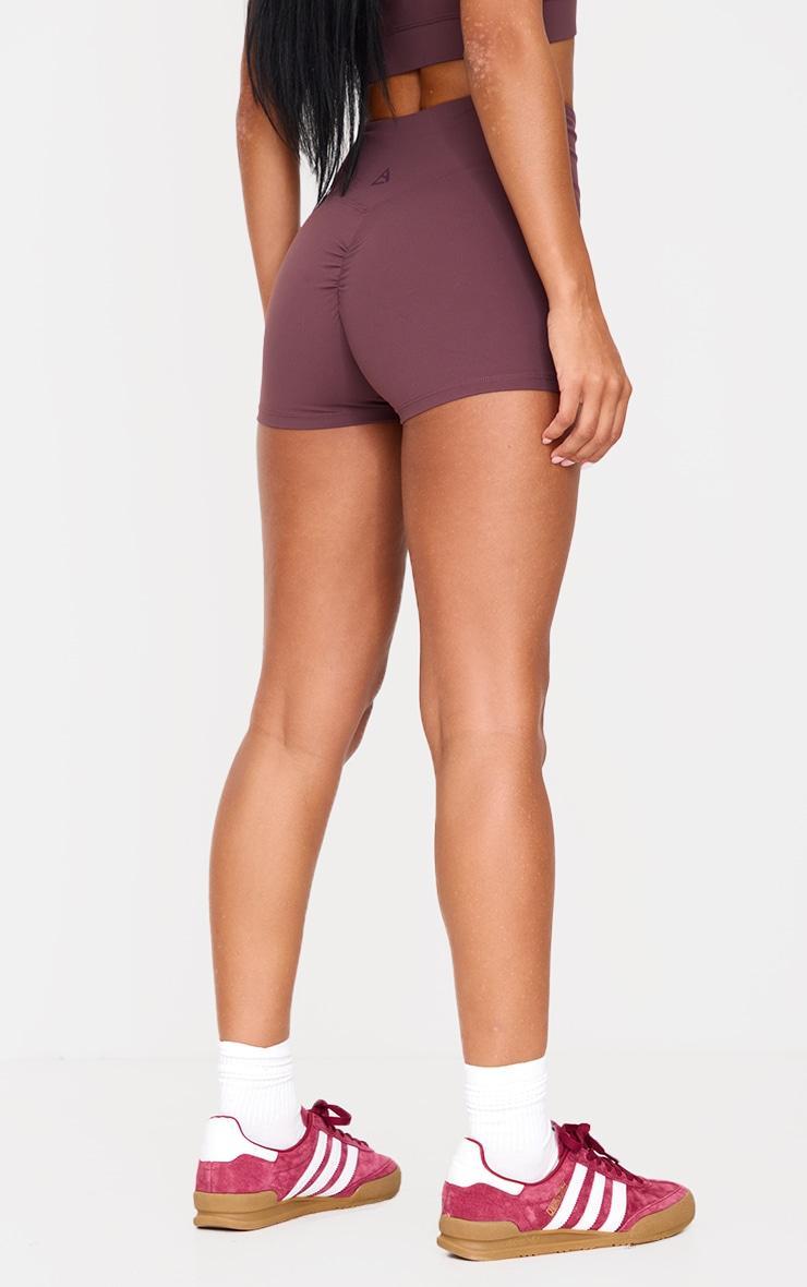 Dark Chocolate  Sculpt Ruched Bum Booty Shorts Product Image