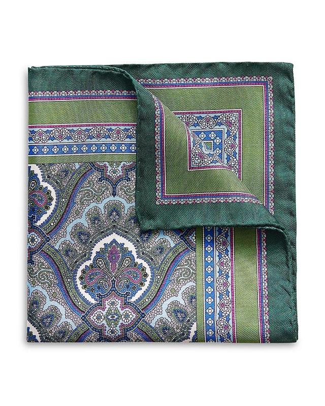 Mens Paisley Silk Pocket Square Product Image