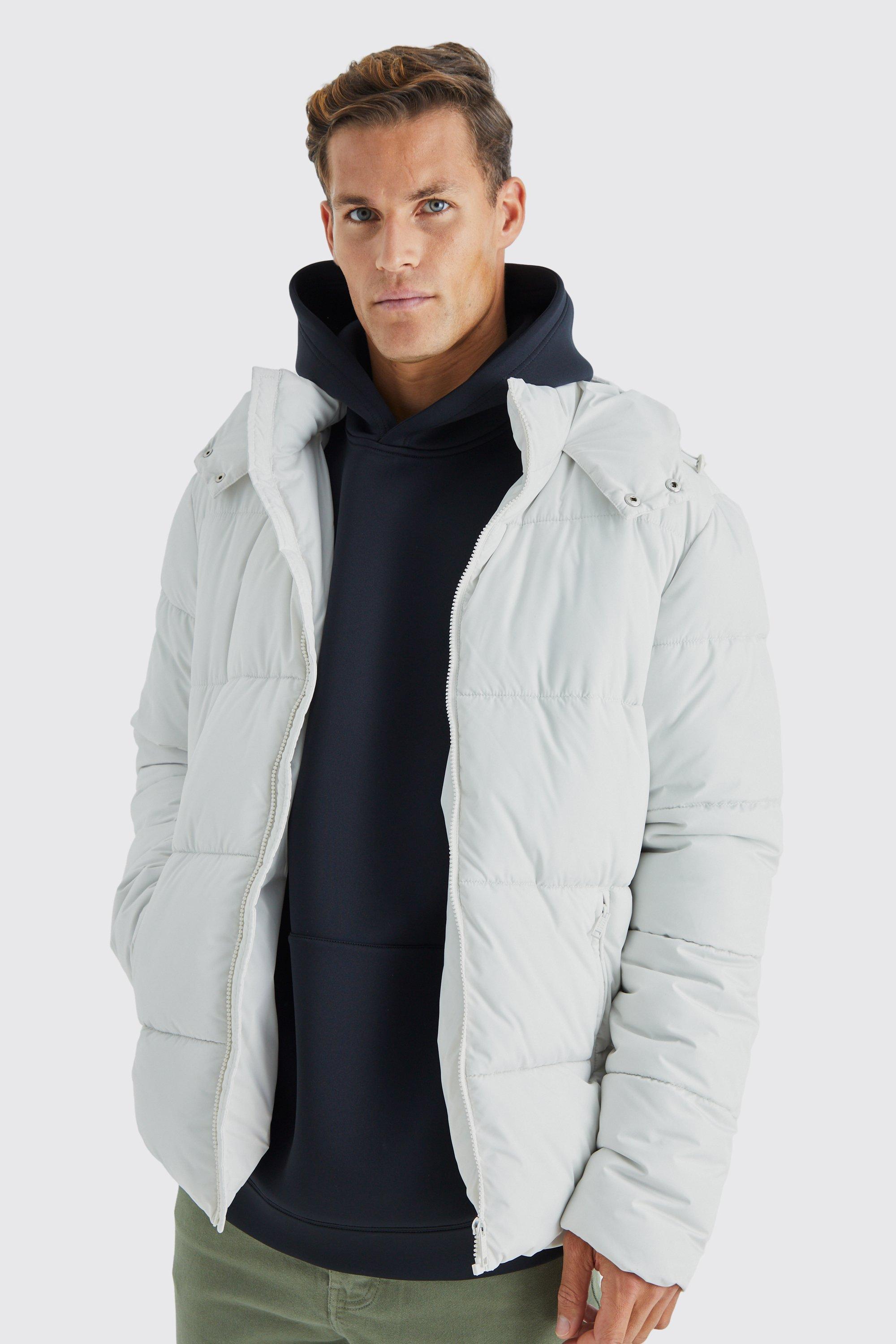 Tall Panelled Matte Puffer Jacket | boohooMAN USA Product Image