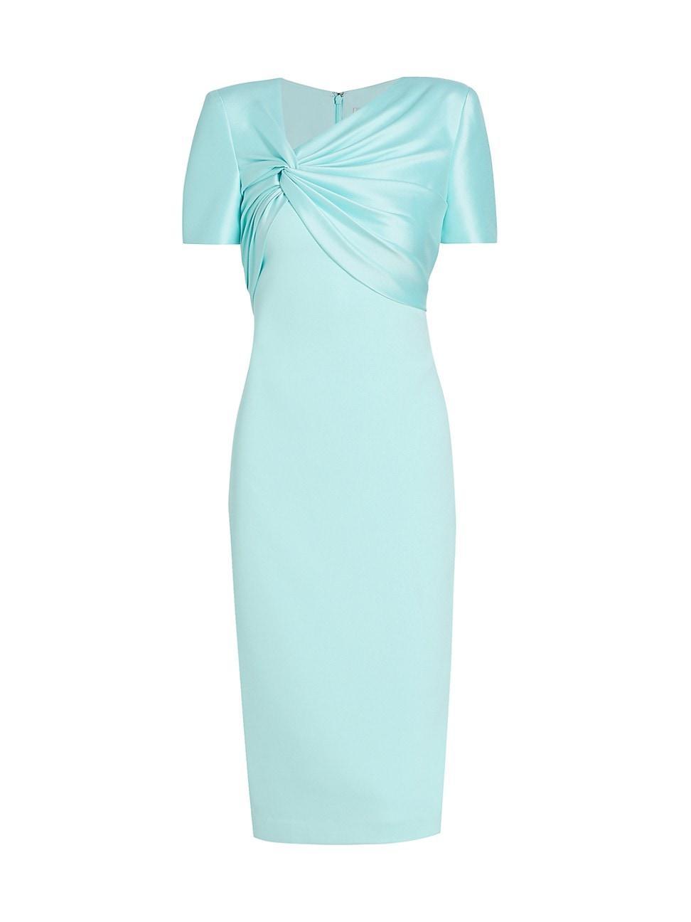 Womens Twisted Overlay Midi-Dress Product Image