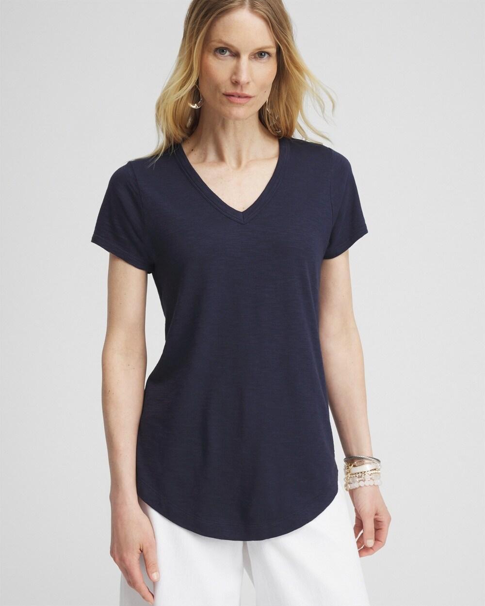 Women's Cap Sleeve V-Neck Tee Product Image