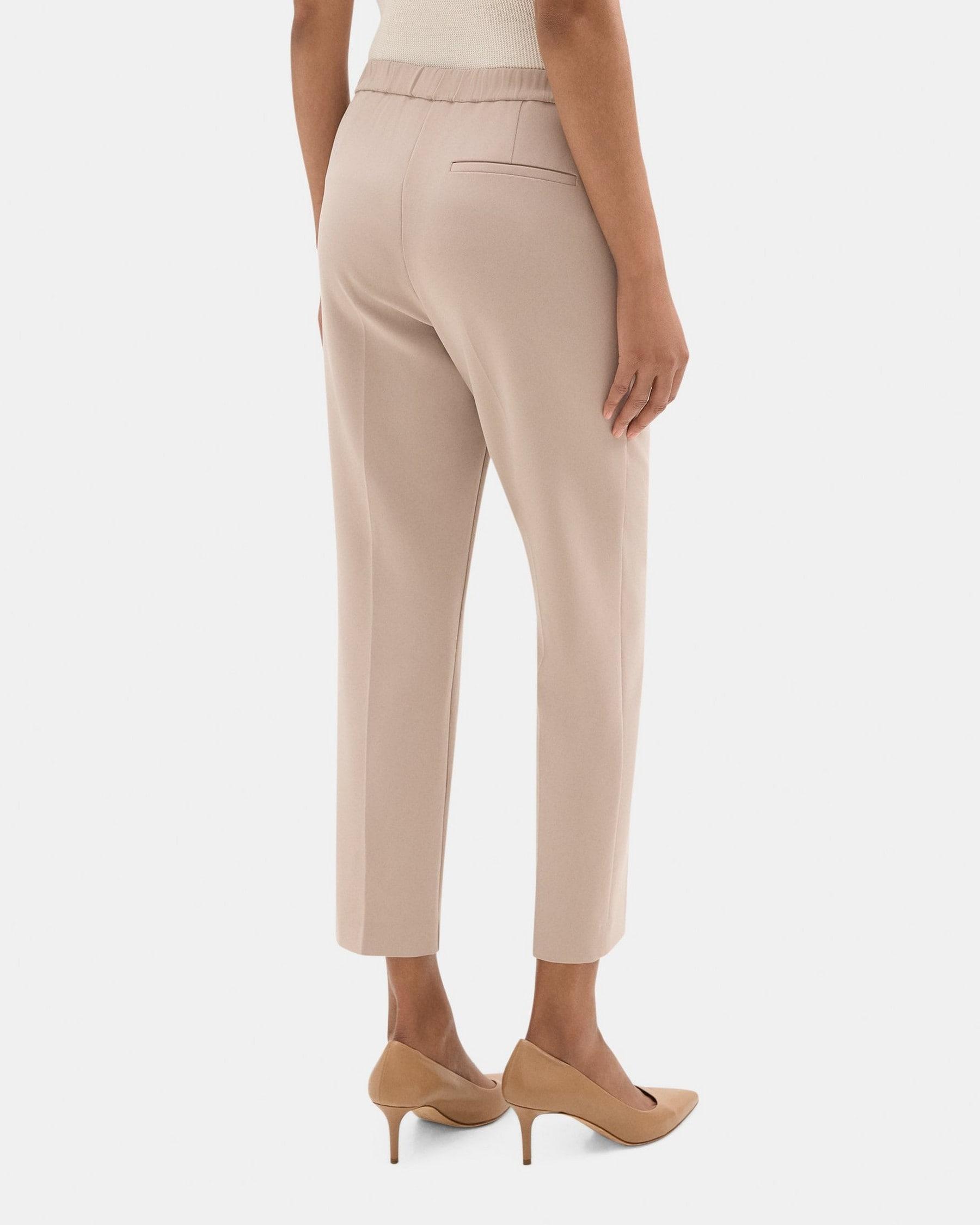 Cropped Slim Pull-On Pant in Crepe Product Image