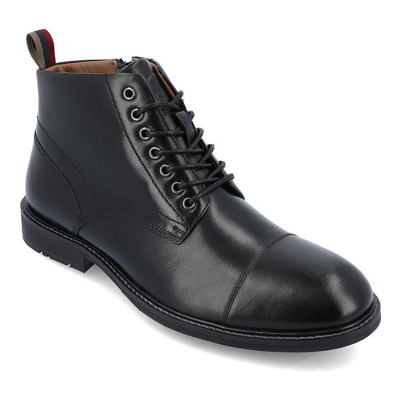 Thomas & Vine Avrum Cap Toe Mens Leather Ankle Boots Red/Coppr Product Image