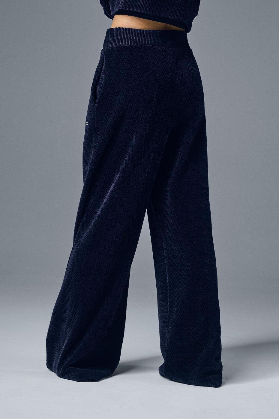 High-Waist Cozy Day Wide Leg Pant - Navy Female Product Image