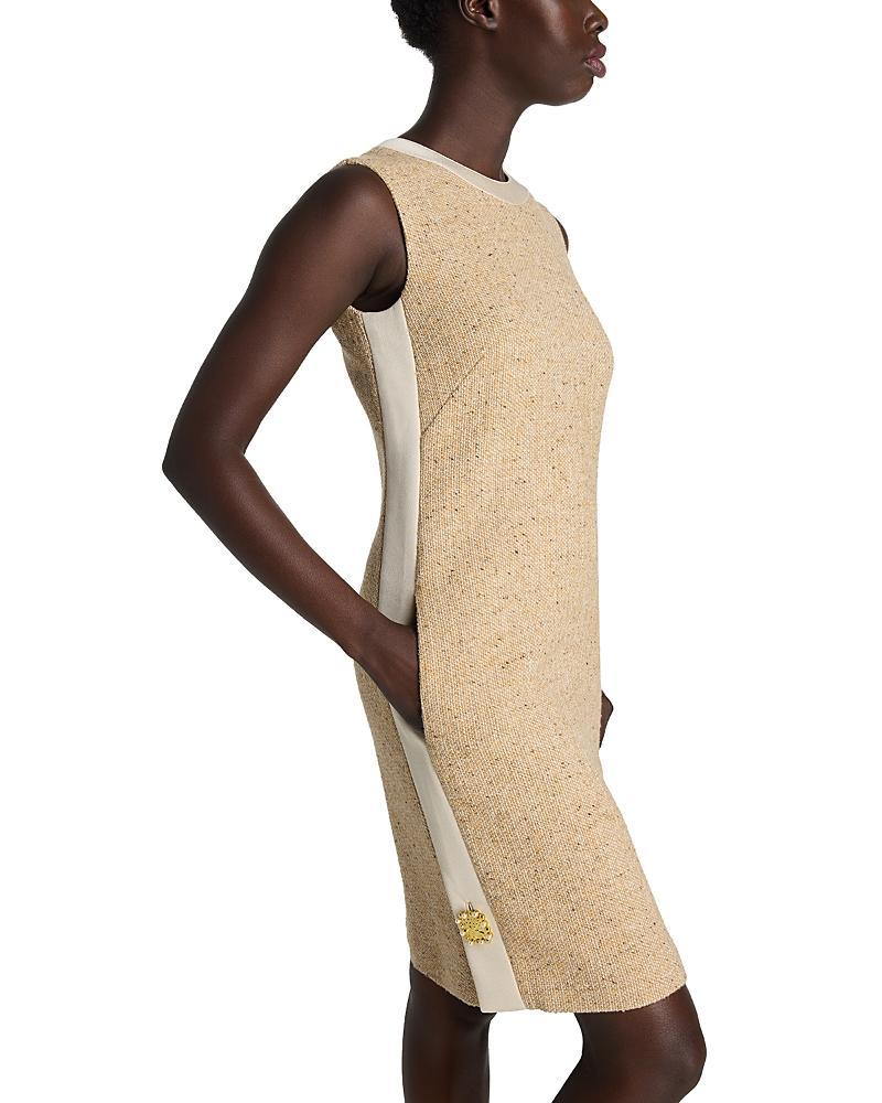 St. John Collection Crepe Trim Sleeveless Tweed Dress Product Image