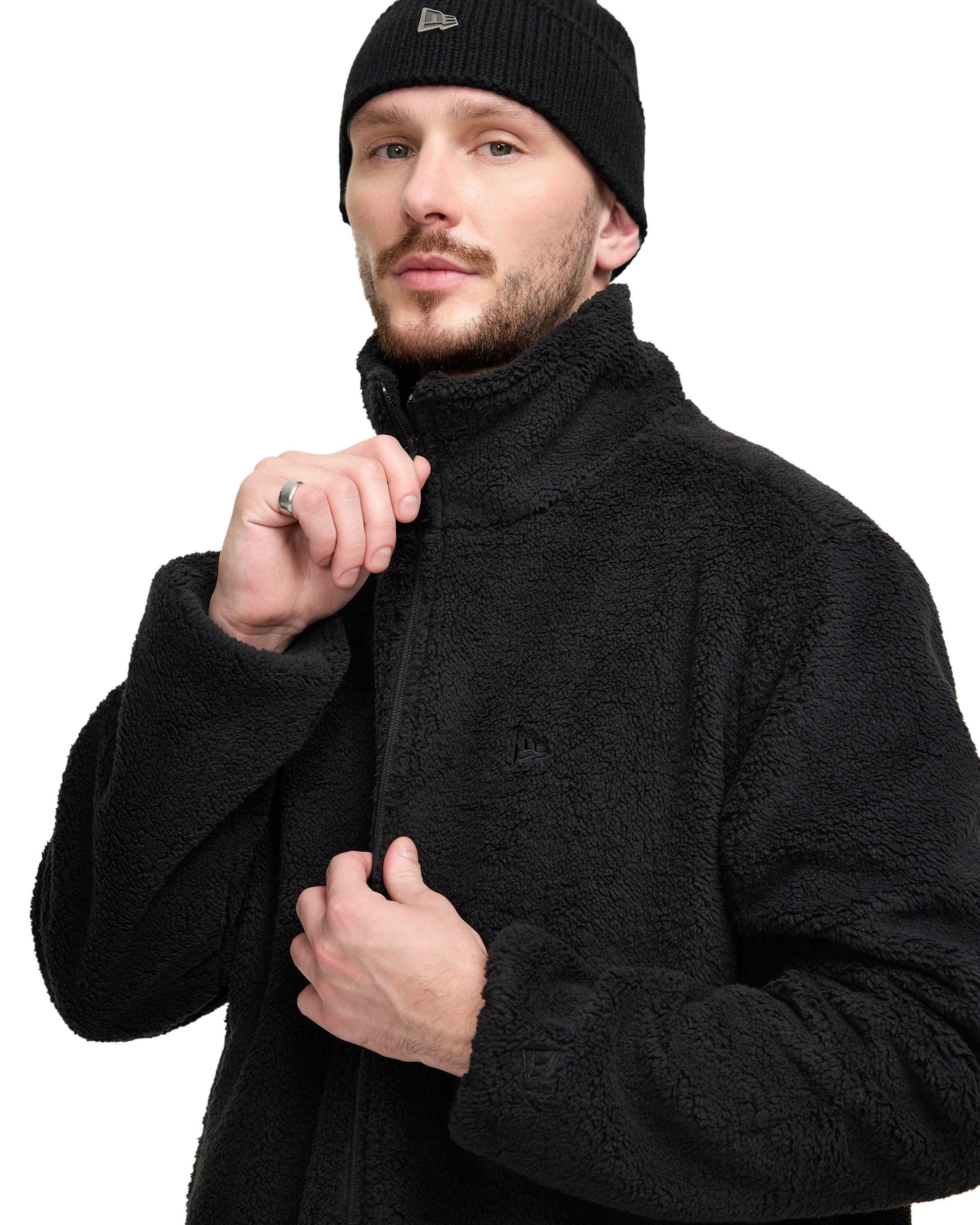 New Era Black Sherpa Jacket Male Product Image