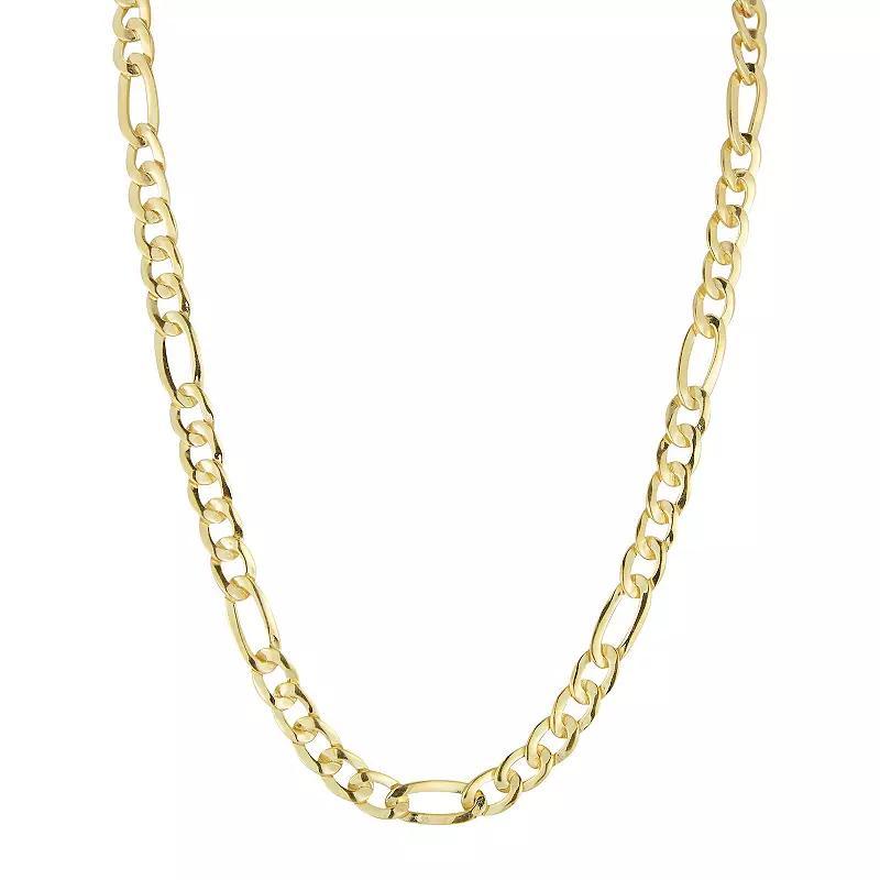 Sunkissed Sterling 14k Gold Over Silver Figaro Chain Choker Necklace, Womens Silver Tone Product Image