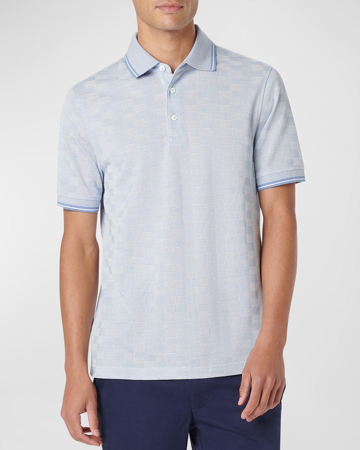 Bugatchi Checkerboard Pattern Piqu Polo Product Image