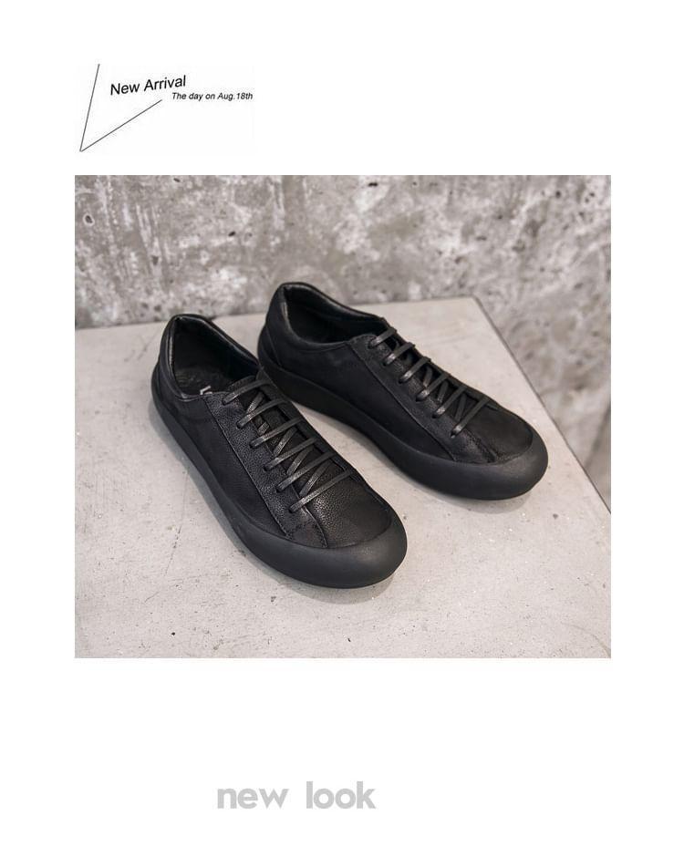 Plain Lace-Up Sneakers Product Image