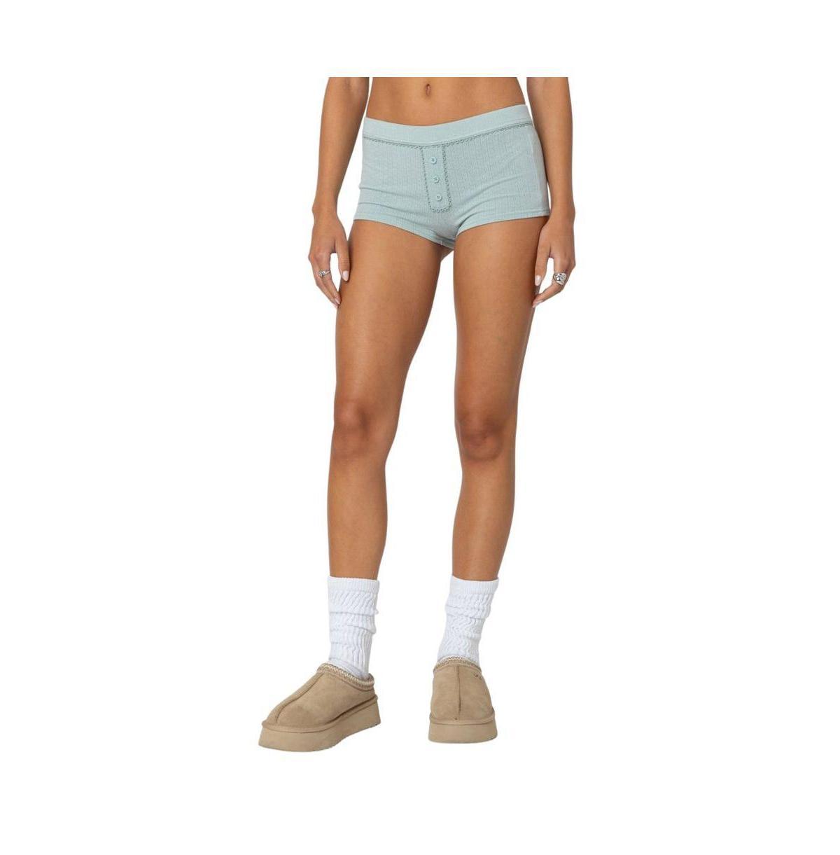 Edikted Womens Maelle Pointelle Micro Shorts Product Image