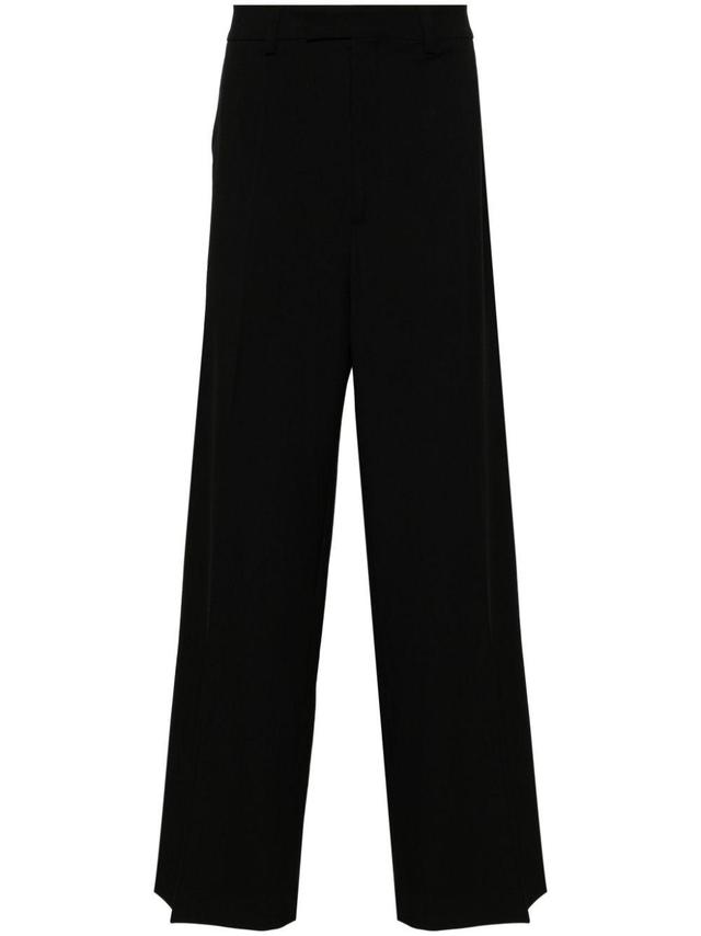 High-waist Wide-leg Trousers In Black Product Image