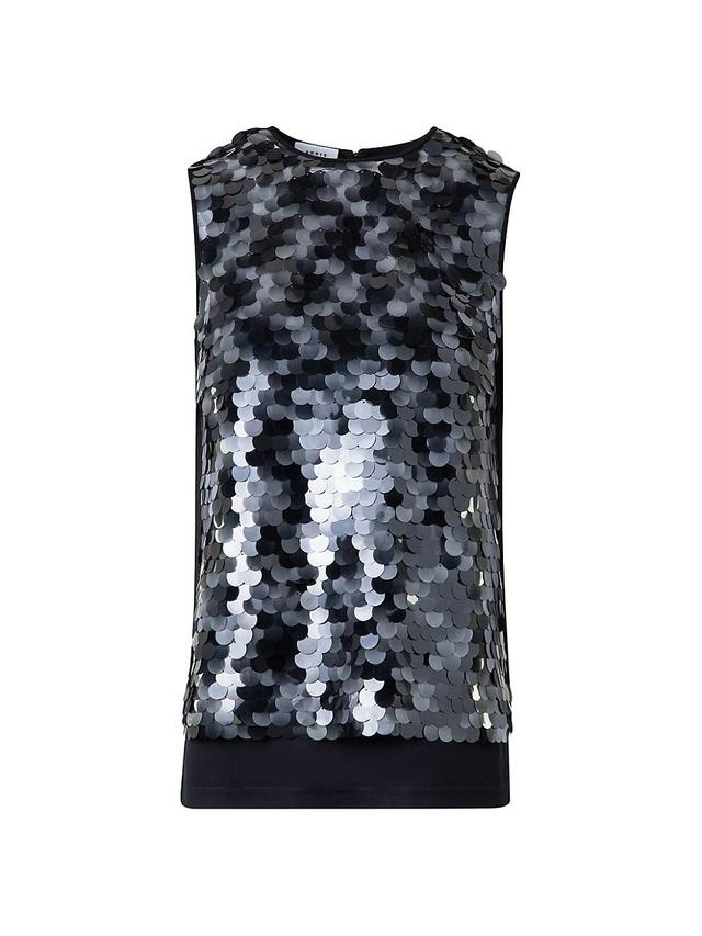 Womens Dot Sequined Sleeveless Top Product Image