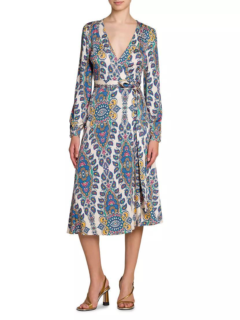 Medallion Jersey Wrap Midi-Dress Product Image