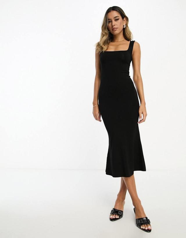 ASOS DESIGN square neck softline midi dress Product Image