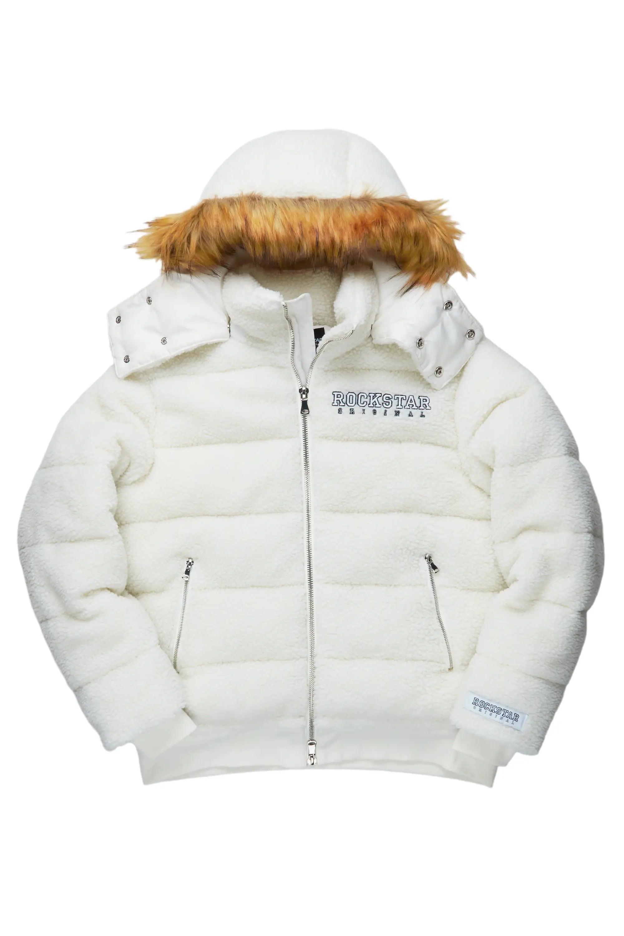 Sarvesh Cream Puffer Jacket Male Product Image