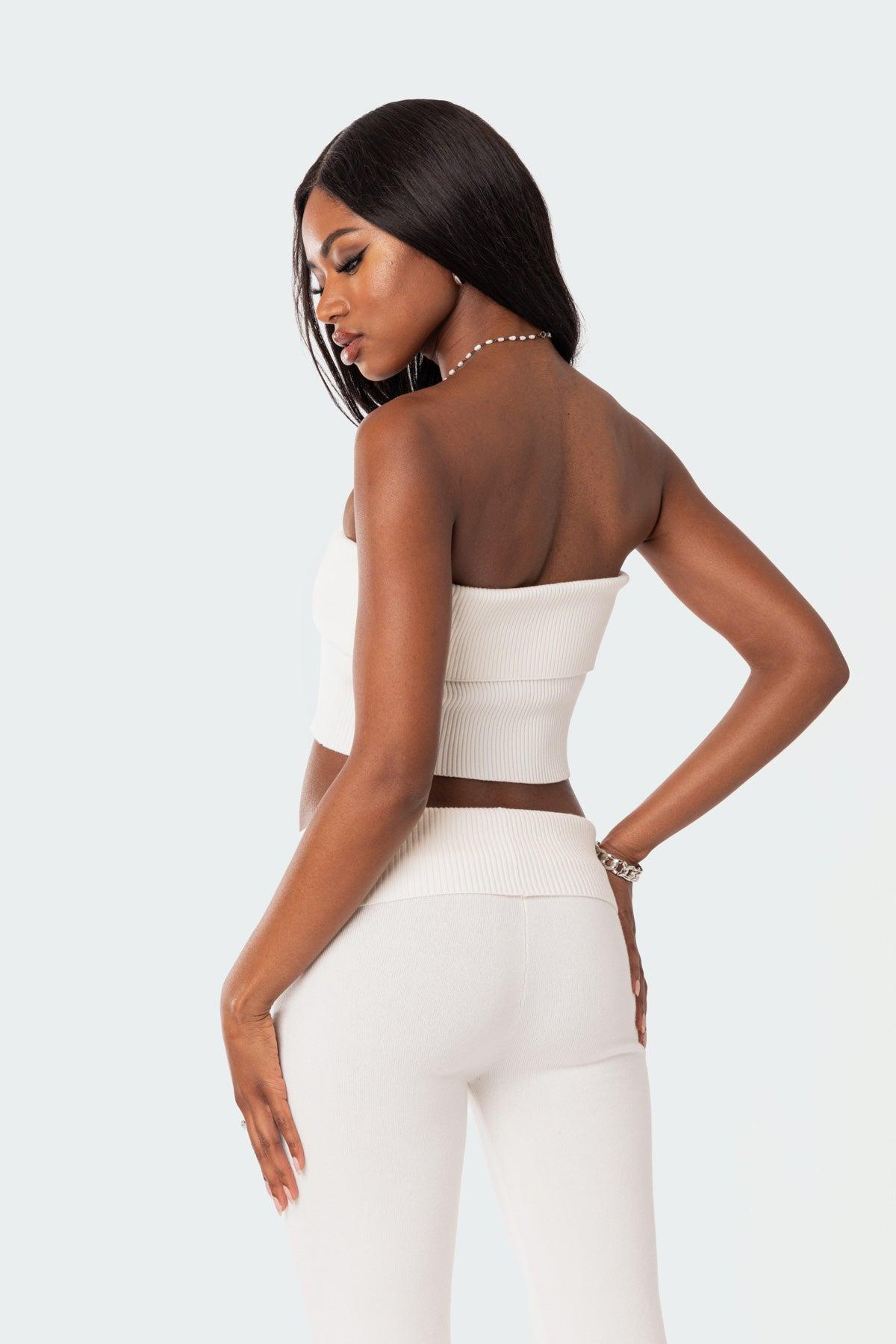 Desiree Fold Over Knit Tube Top Product Image