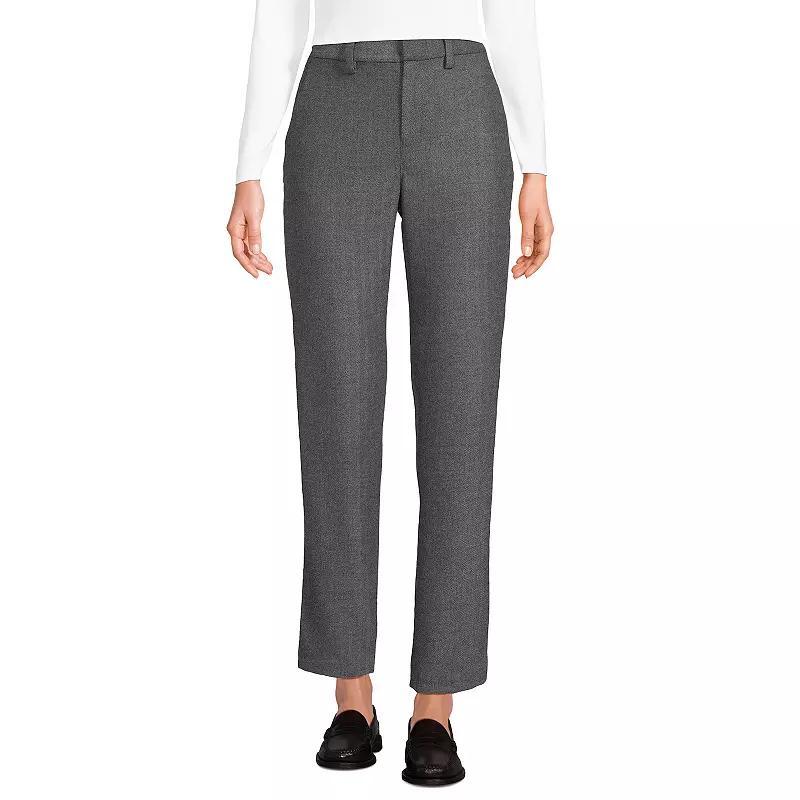 Womens Lands End Brushed Flannel High-Rise Tapered Ankle Pants Product Image