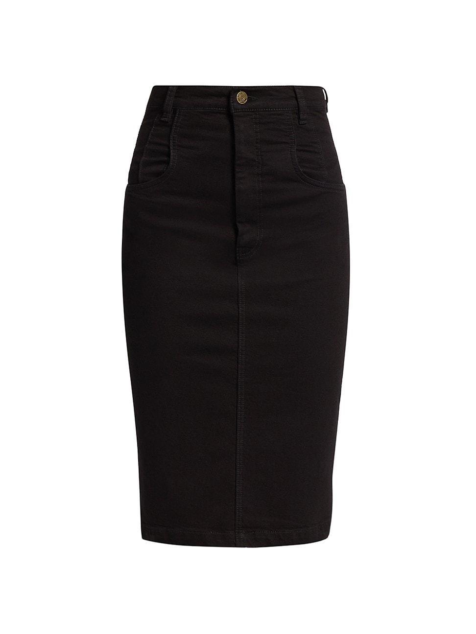 Womens Denim Seamed Pencil Skirt product image