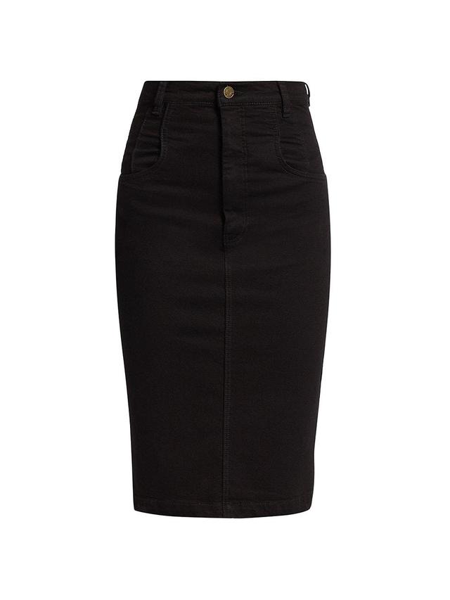 Womens Denim Seamed Pencil Skirt Product Image