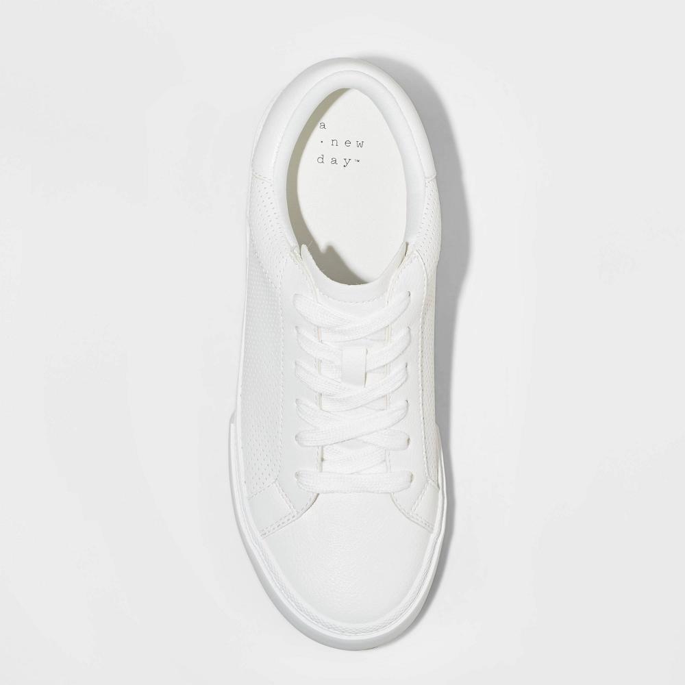 Women's Maddison Sneakers with Memory Foam Insole - A New Day™ White 6 Product Image