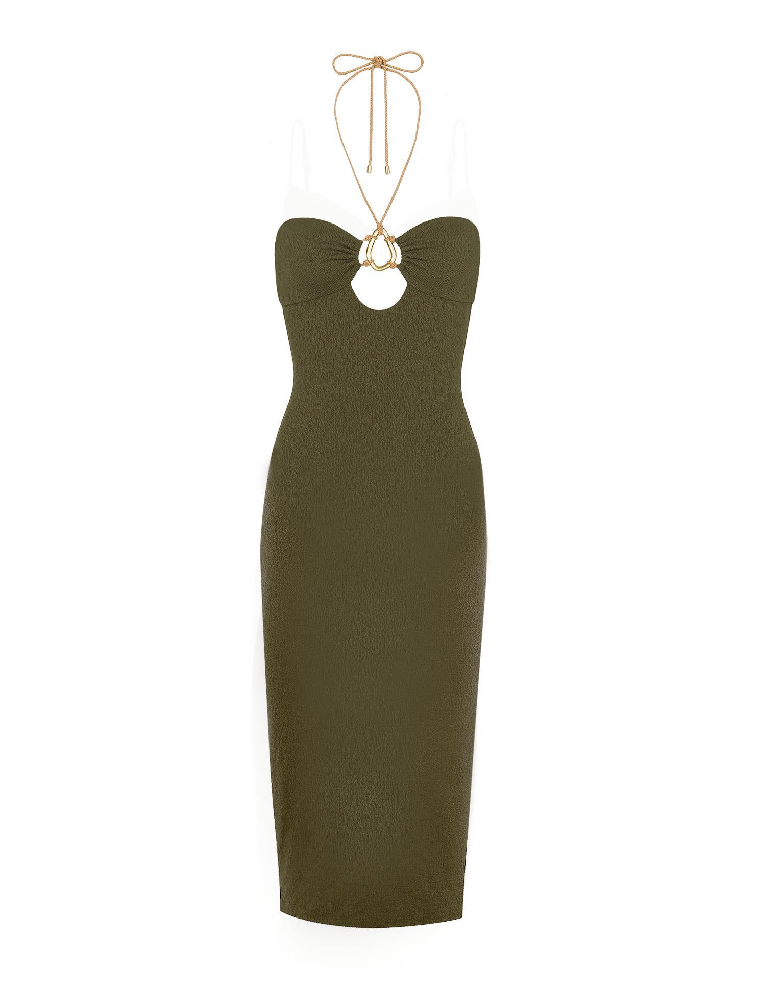 Firenze Adalia Detail Midi Dress - Evergreen Product Image